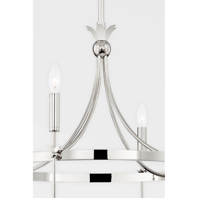 Gates 6 Light Chandelier, Polished Nickel
