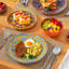 Service de table 12 pièces pour 4 personnes Boho Chic, 12 impressions assorties, assiettes et bols en céramique colorée, vaisselle Mix and Match-133712842