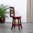 24" Counter Height X-Back Swivel Stool, Cherry Finish, Beige Fabric Seat-2134066912-2134066925