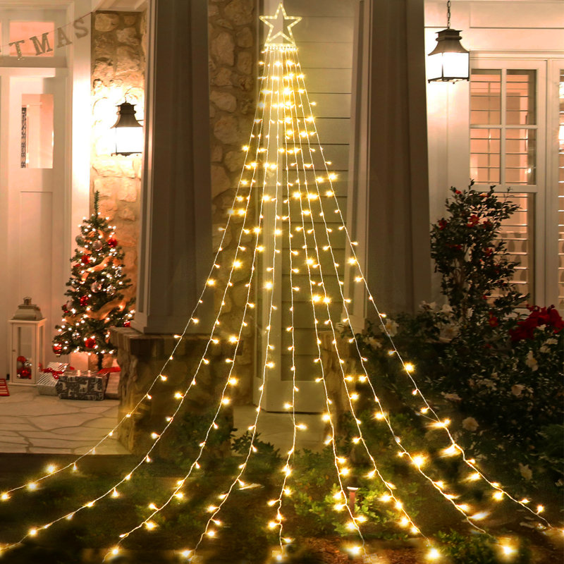 8 lumières DEL d'étoile de Noël extérieures avec 317 8 modes DEL