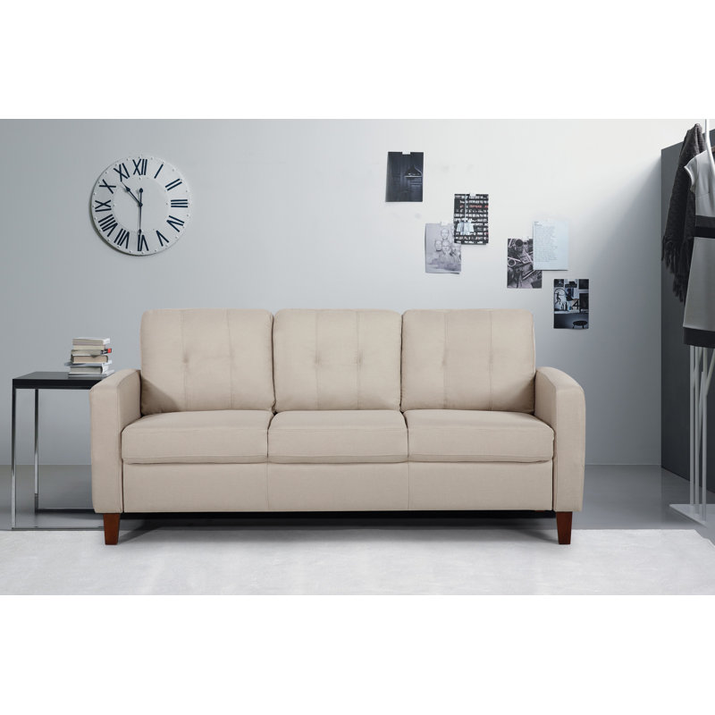 Rossetti Upholstered 76.77'' Sofa, Beige / Tan