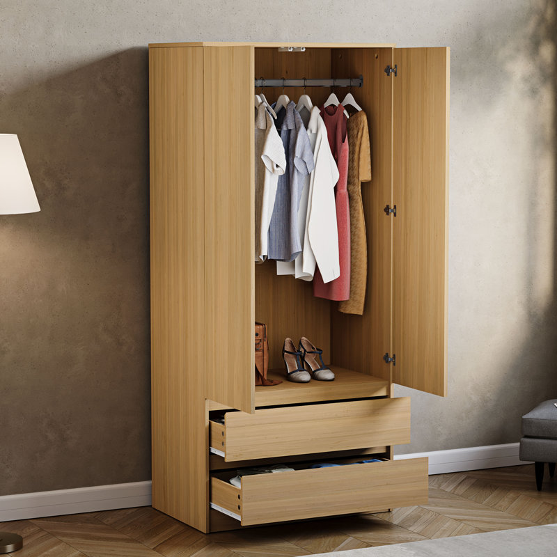 Cunha 2 Door Wardrobe, Pine
