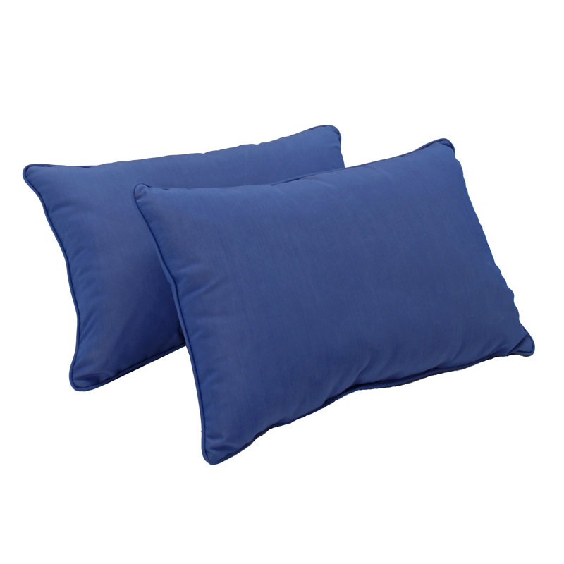 Housse et insert de coussin rectangulaire intérieur / extérieur Element, 12 po x 20 po, Bleu denim