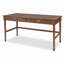 Bureau traditionnel en noyer massif de 152 cm (60 po) avec deux tiroirs et une station d'alimentation intégrée-182678879