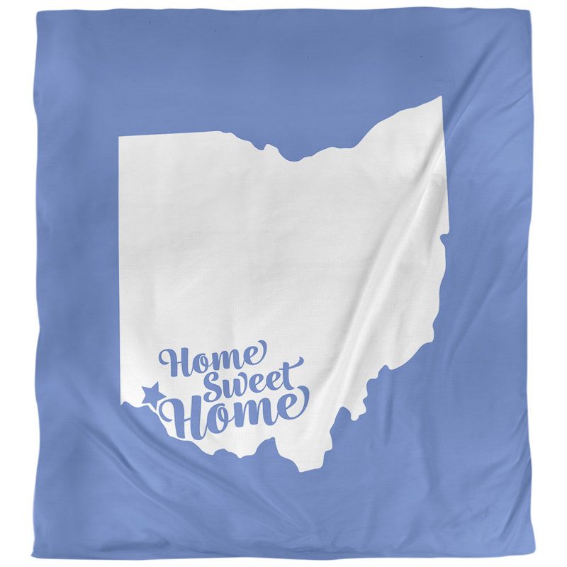 Housse de couette à la maison cincinnati, Bleu, Polyester brossé