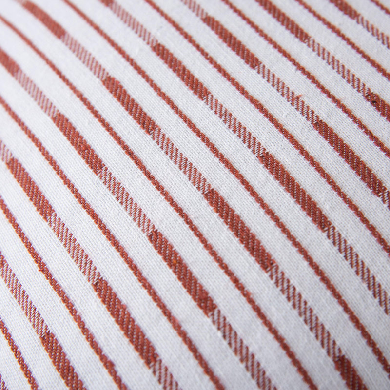 Cotton/Poly Blend Throw Pilow, Polyester, White/Terracotta