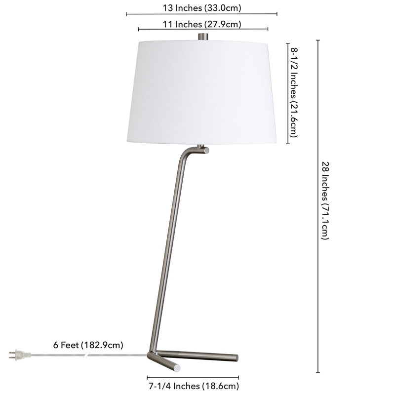 Lampe de table 28 ", Nickel brossé