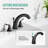 Black-Plated Double-Handle Bathroom Sink Faucet, 8-Inch Basin Faucet, Modern Design, With Lift-Up Drain Assembly