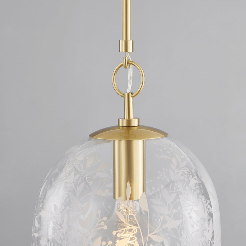 BELLEVILLE 1 LIGHT PENDANT, Aged Brass, 29.25" H x 10" W x 10" D