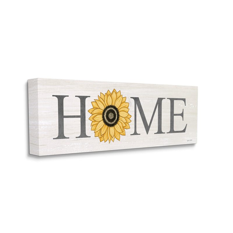 «Home Home Sunflower Blossom» par Annie Lapoint - impression, H 10 po x l 24 po x P 1,5 po, Toile tendue