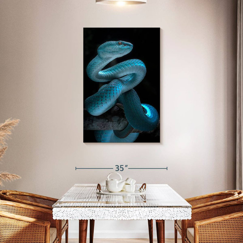 Brampt Glowing Blue Snake, 45" H x 30" W