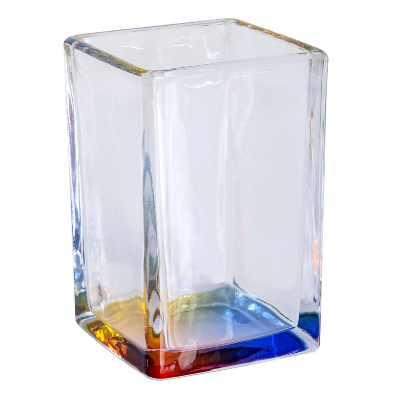 Clear Glass Iridescent Rainbow Effect Bathroom Tumbler