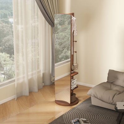 Miroir pleine grandeur, bois d'hévéa + miroir, grand miroir pleine longueur de 68,8 x 19,6 pouces (largeur du miroir: 15,7 pouces), facile à habiller, à organiser et à placer dans la chambre / le salon / le bureau / le vestiaire