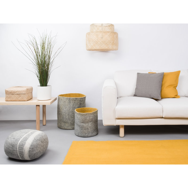 Solid Colour Wool Hand Woven Area Rug, Rectangular 200 x 300cm