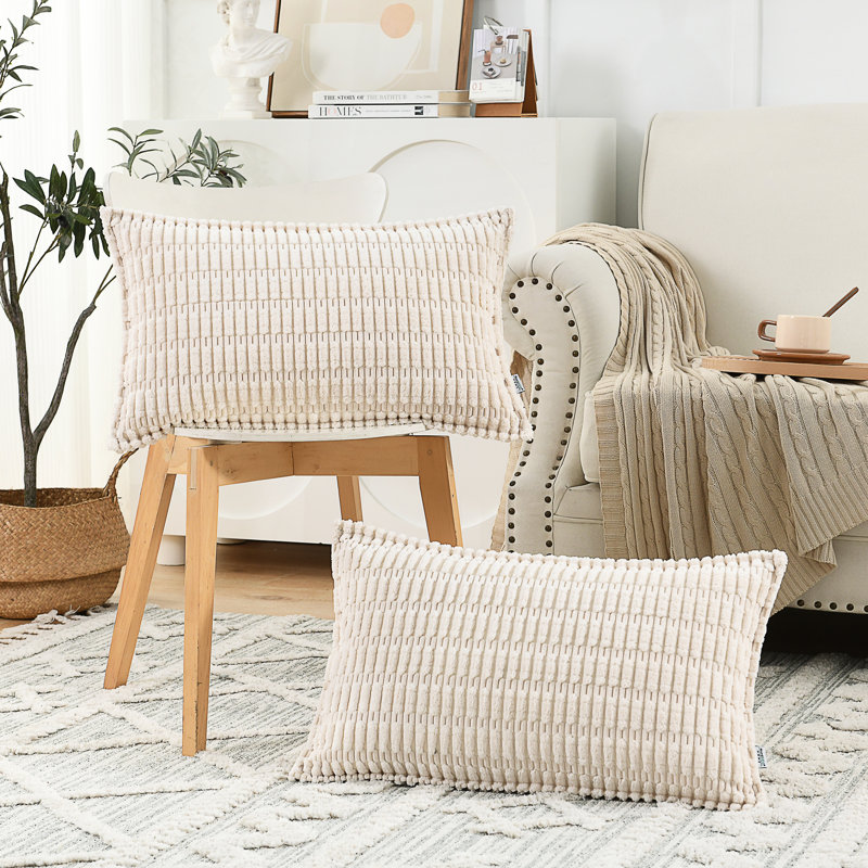  Housse pour repose-pieds Boucle, Crème, crème, Rectangle H 14 po x l 24 po