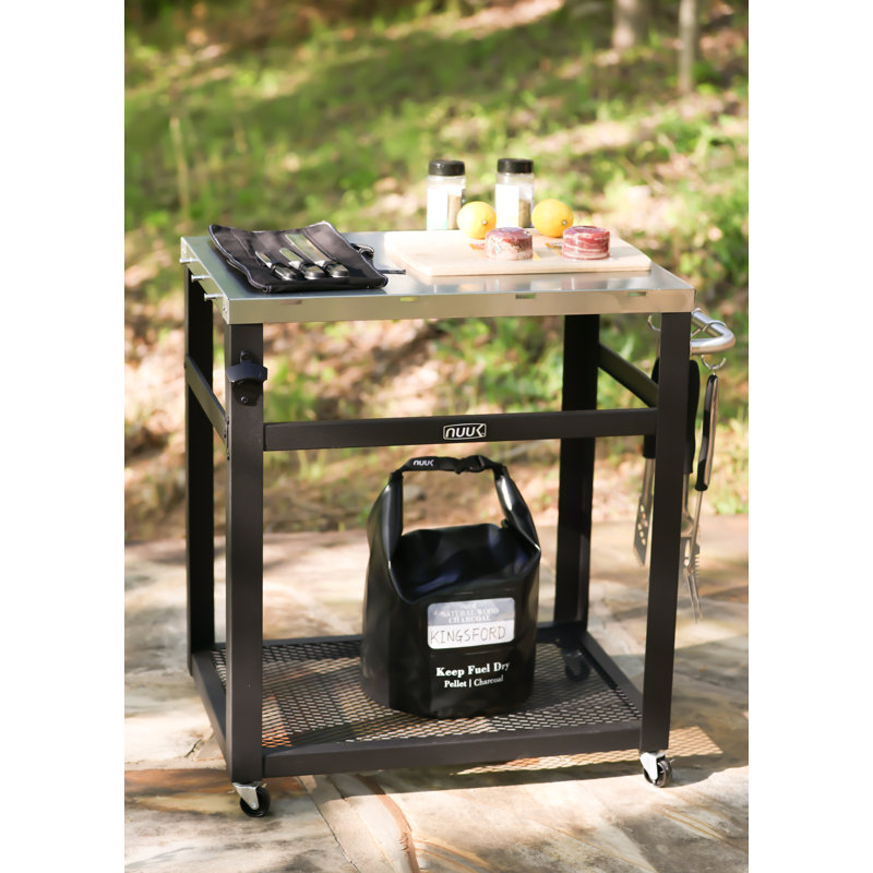NUUK Portable Table and Outdoor Prep Cart BBQ Grill Rack