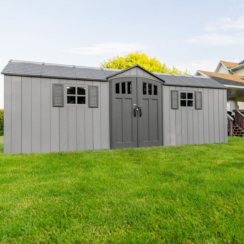 Lifetime 20 Ft. X 8 Ft. High-density Polyethylene (plastic) Outdoor Storage Shed With Steel-reinforced Construction