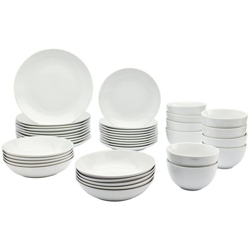 Eugen Porcelain China Dinnerware Set 40 Piece - Service for 10