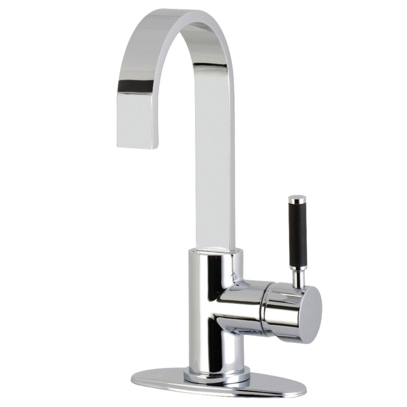 Kingston Brass Continental Single-Handle 1-Hole Deck Mount Bar Faucet, Polished Chrome, Knob Handle 1