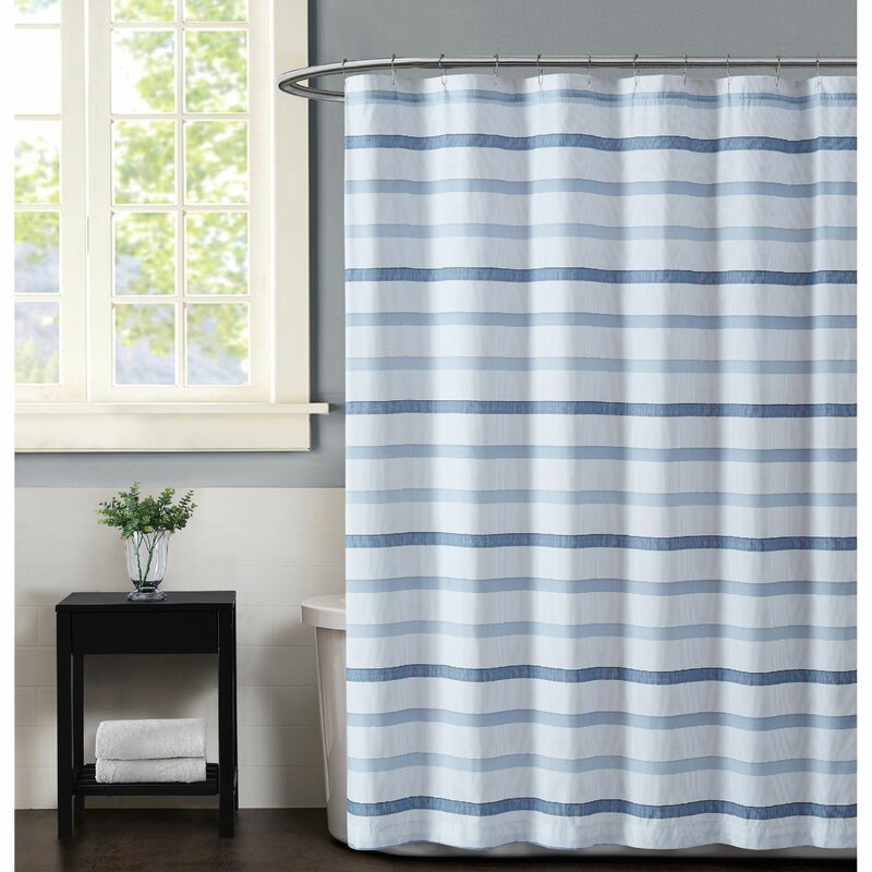 Truly Soft Waffle Stripe Shower Curtain & Reviews | Wayfair