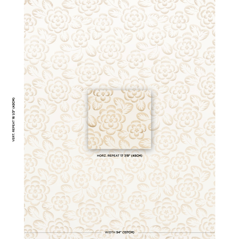 Angelica Floral Fabric, Champagne/Ivory