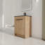 Meuble-lavabo autoportant 24 po avec lavabo en céramique noire et 2 portes d'armoire à fermeture en douceur ((Kd-Packing)-40998107-40998111-40998052