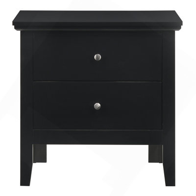 Élégante table de chevet transitionnelle noire