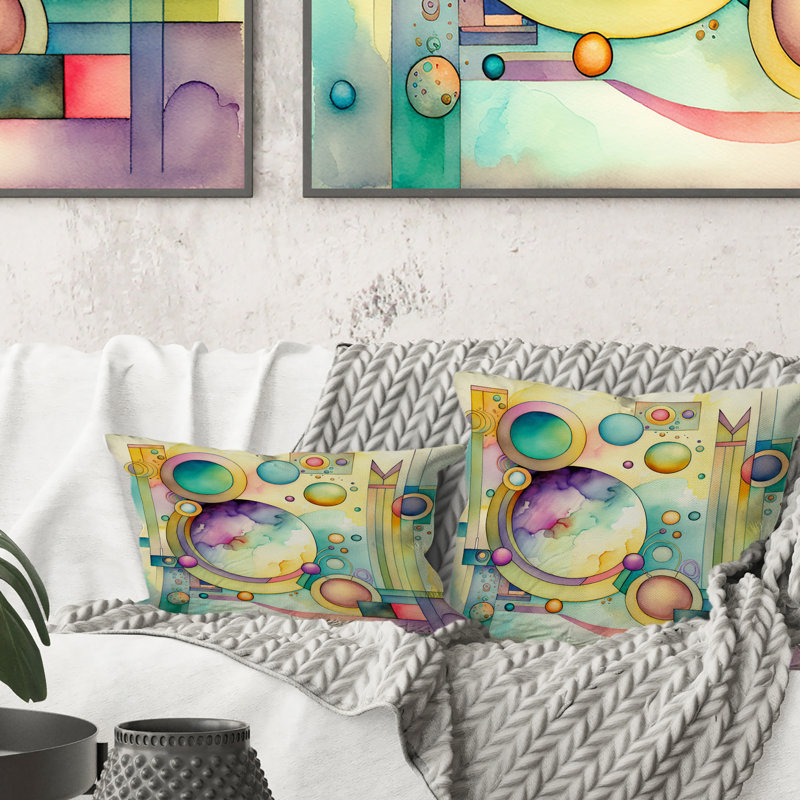 Coussin Pastel Watercolor Art Deco I - Abstract