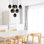 Lustre industriel moderne, finition noire et fumée, 30,7 po x 30,7 po x 43,3 po | Hauteur réglable, corps en fer, 9 x douilles E27 (40 W maximum) | Luminaire élégant pour les salles à manger et les espaces de vie contemporains
