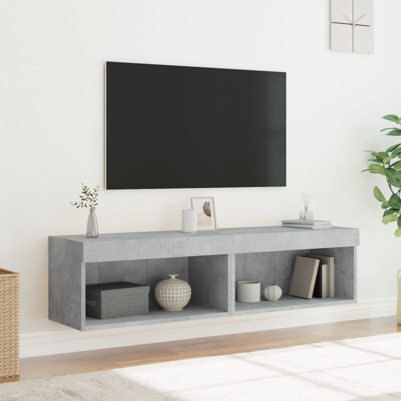 Barok Unfinished TV Stand for TVs up to 28", Concrete Grey