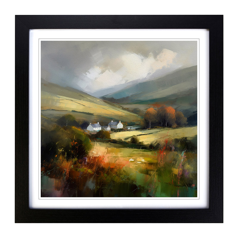 Wales Impressionism No.2 - Single Picture Frame Print on Wood, Black