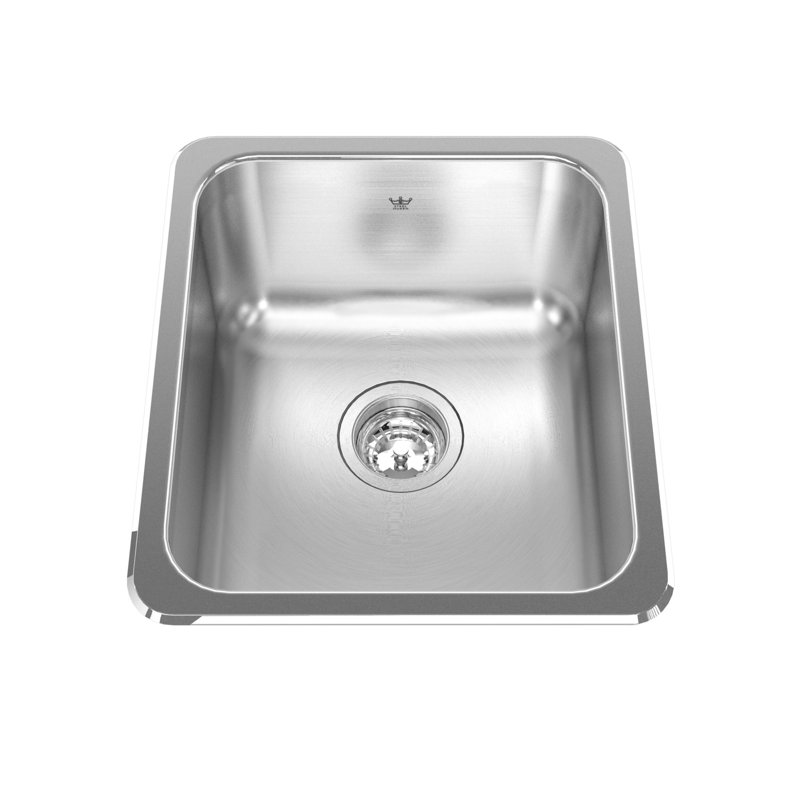 Évier de cuisine encastrable l 16 po x l 18 po en acier inoxydable