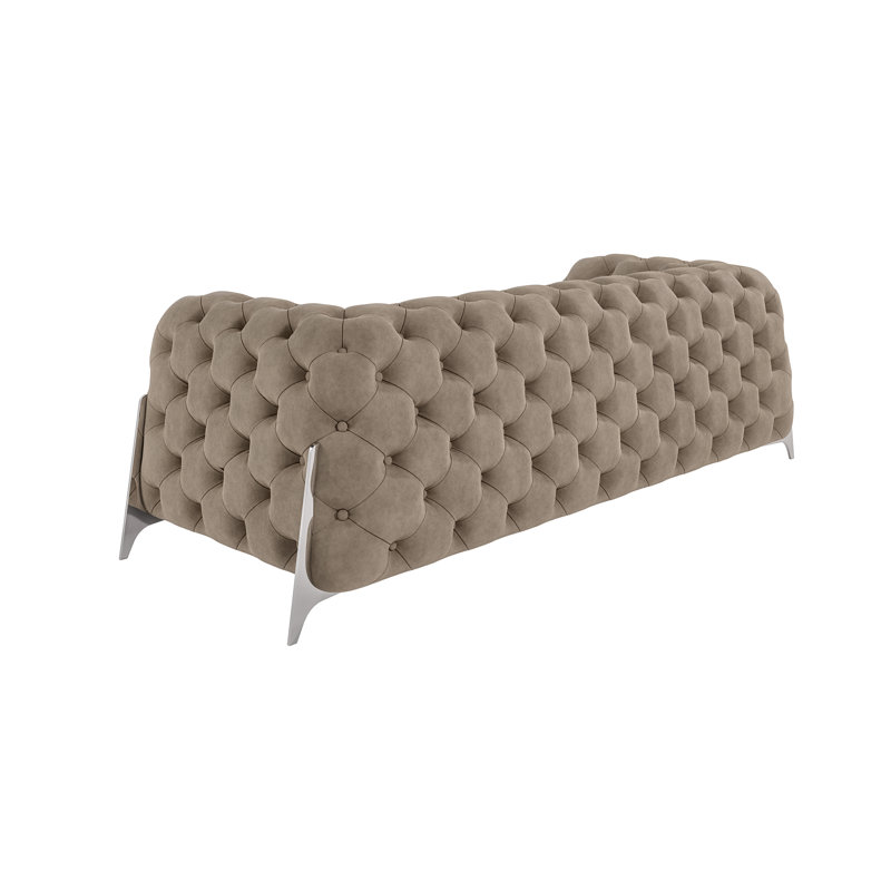 Juneri 3 Seater Velvet Sofa, Cream