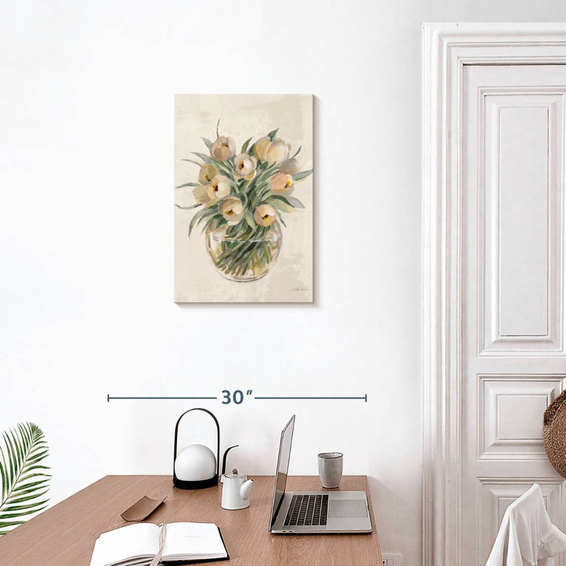 Bouquet de fleurs Harnek Blush - blanc, H 24 po x l 16 po