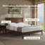 Lit en bois massif de style Mid-Century avec tête de lit moelleuse Boneva-1496499250-1496499249