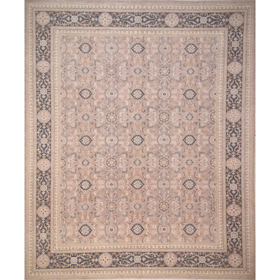 Ziegler Hand-Knotted High-Quality Beige/Dark Gray Area Rug