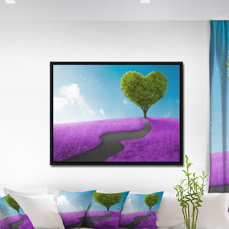 «Heart Tree Abstract», reproduction d'impression, H 30 po x l 40 po x P 1,5 po, Toile avec cadre flottant