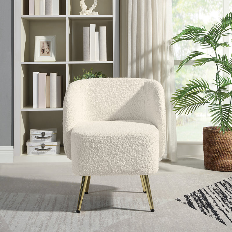 Chyenne Vanity Chair, Cream Polyester Blend