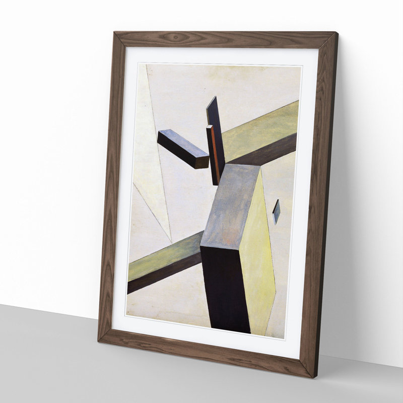Composition Vol.10 by El Lissitzky - Picture Frame Painting, Walnut Framed, 48cm H x 36cm W x 2cm D