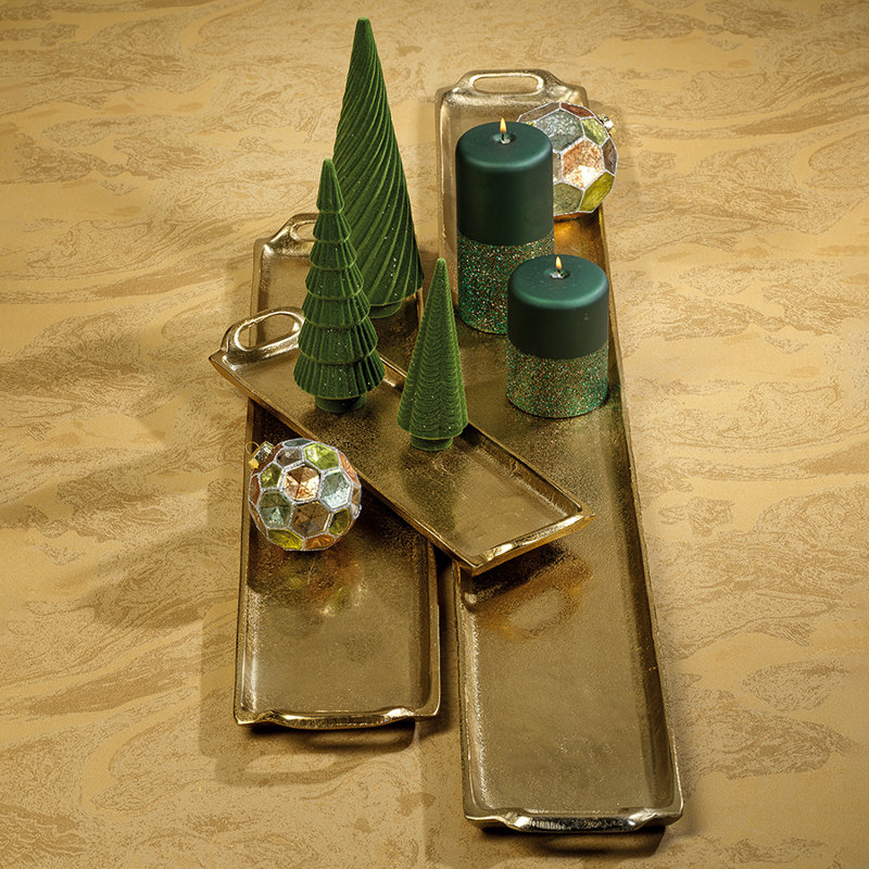 Plateau de table basse en aluminium khanya, Or foncé, H 2 po x l 40 po x P 5,5 po