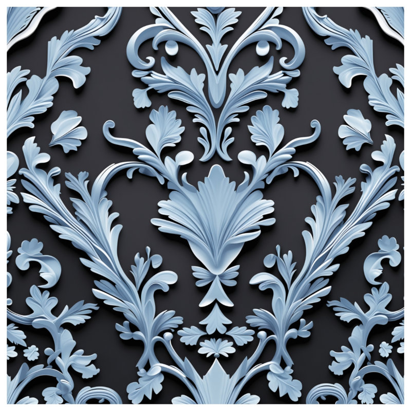 Couvre-lit matelassé damassé bleu floral toutes tailles, Full / Double