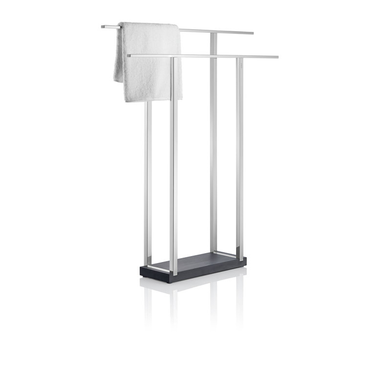 Porte-serviettes sur pied Menoto, Acier inoxydable poli