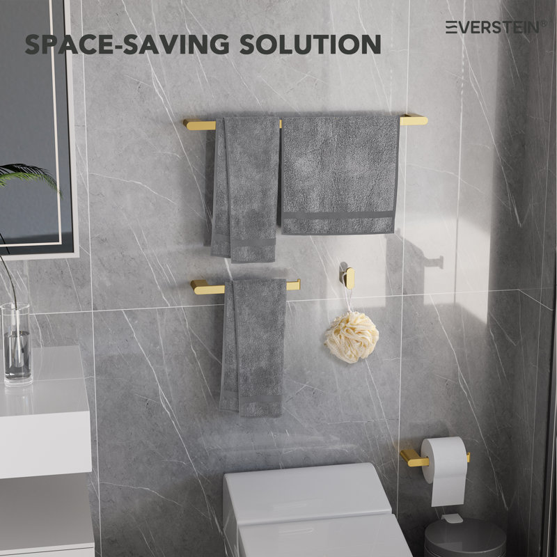 4 - Piece Bathroom Hardware Set, Brushed Gold