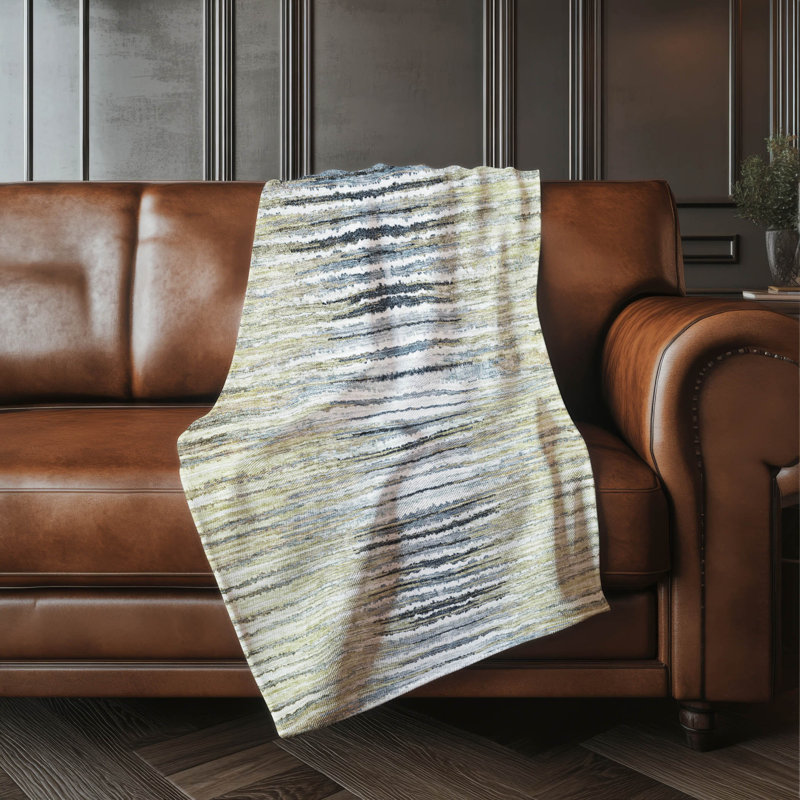 Jeté à rayures Addison Sherpa ASB604, Beige