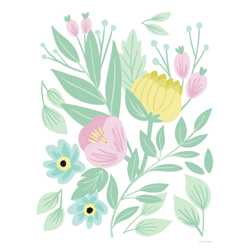 Fliri Nursery Floral - reproduction sur toile tendue, H 30 po x l 20 po