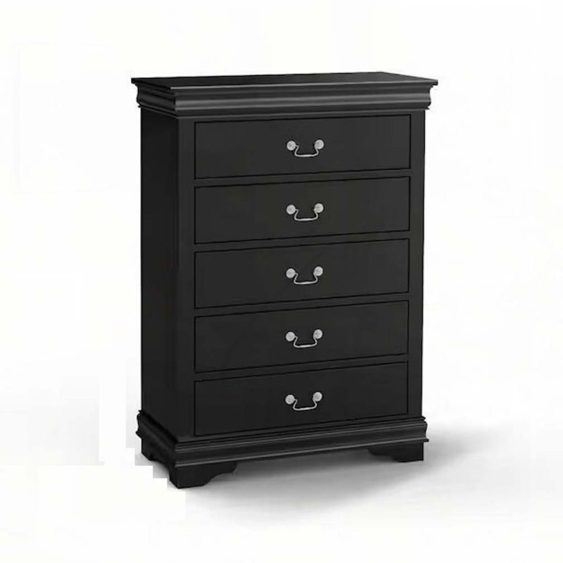 Commode 5 tiroirs, Noir