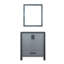 Meuble-lavabo gris foncé de 76 cm (L) x 56 cm (P) avec miroir de 71 cm et nombreux rangements pour une salle de bain bien pensée.