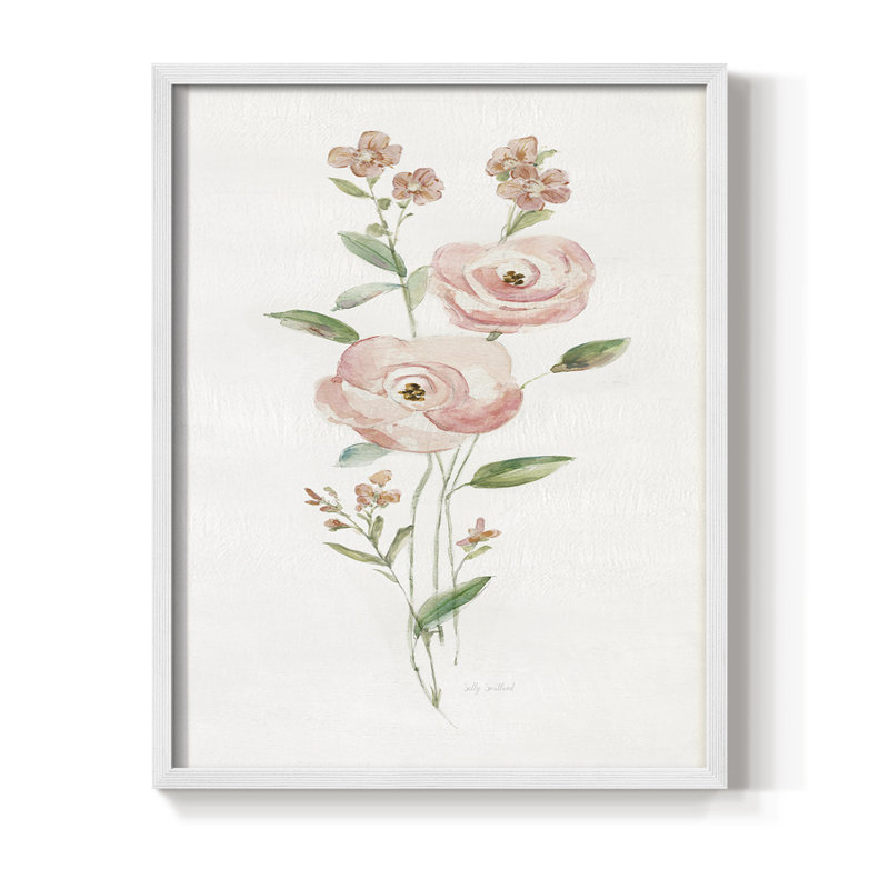 Floral Belle II, reproduction encadrée - bois massif, H 11 po x l 9 po, Blanc