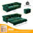 89" Velvet Sleeper Sofa Bed, Pull-out Convertible Couch Bed, Upholstered Chesterfield Sofa Bed with 4 Pillows, Green-723470131