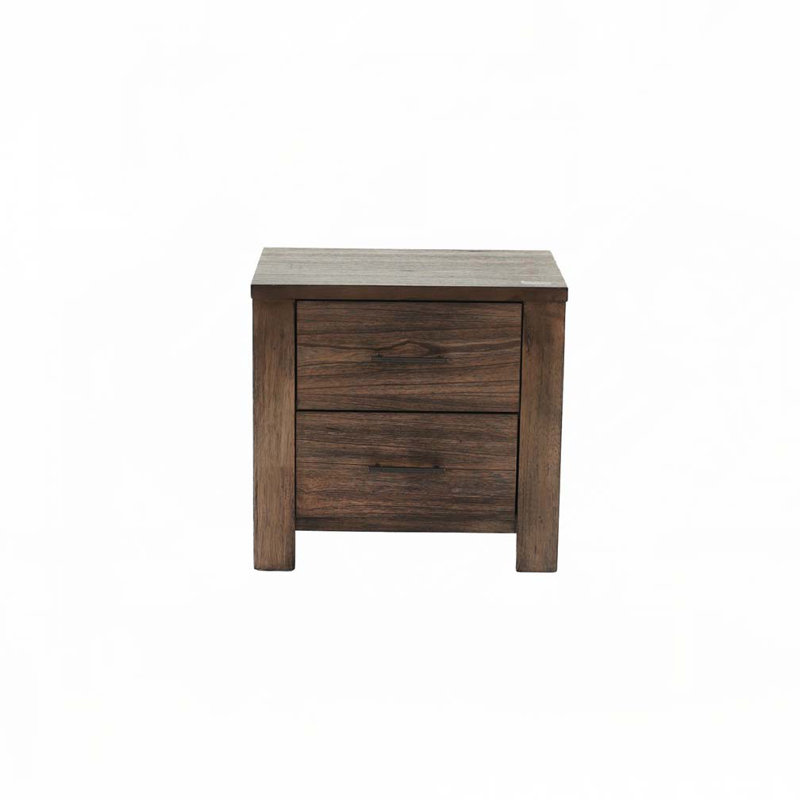 Table de chevet en bois avec 2 tiroirs
